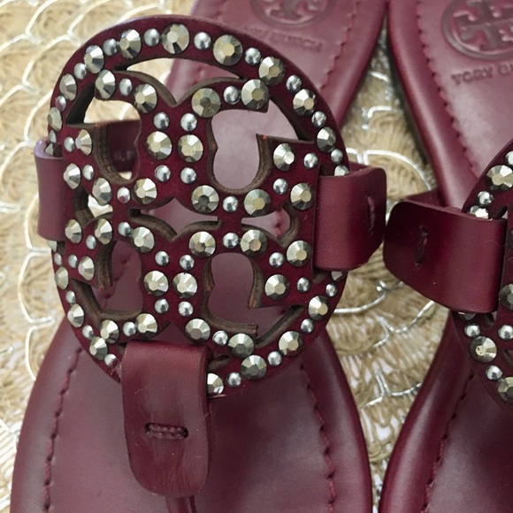 New Tory Burch Embellished Miller Sandals - Picture 2 of 10